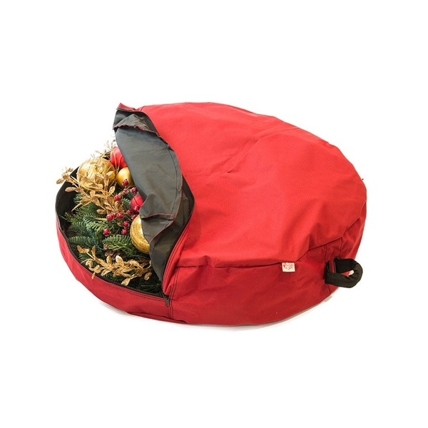 Treekeeper SB-10154 Wreath Storage Cover, 30 in, 30 in Capacity, Polyester, Red - 4