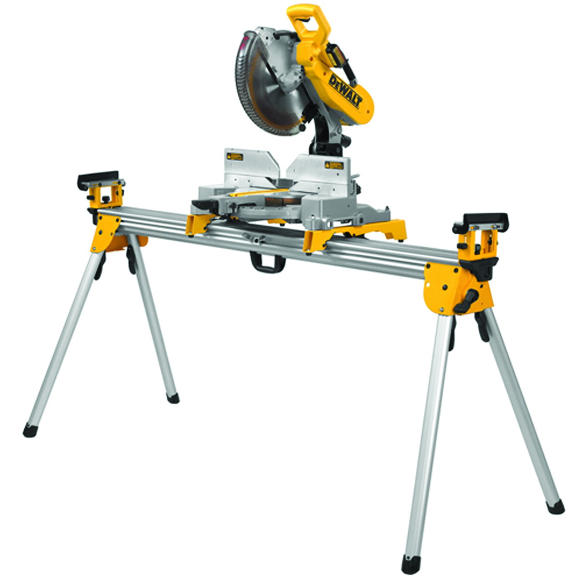DeWALT DWX723 Miter Saw Stand, 500 lb, 151 in W Stand, 32 in H Stand, Aluminum, Black/Yellow - 5