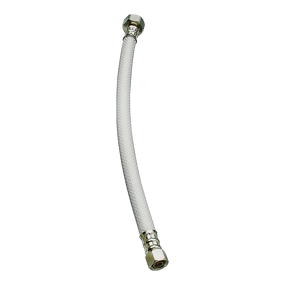 EZ Series PP23861 Sink Supply Tube, 3/8 in Inlet, Compression Inlet, 1/2 in Outlet, FIP Outlet, Vinyl Tubing