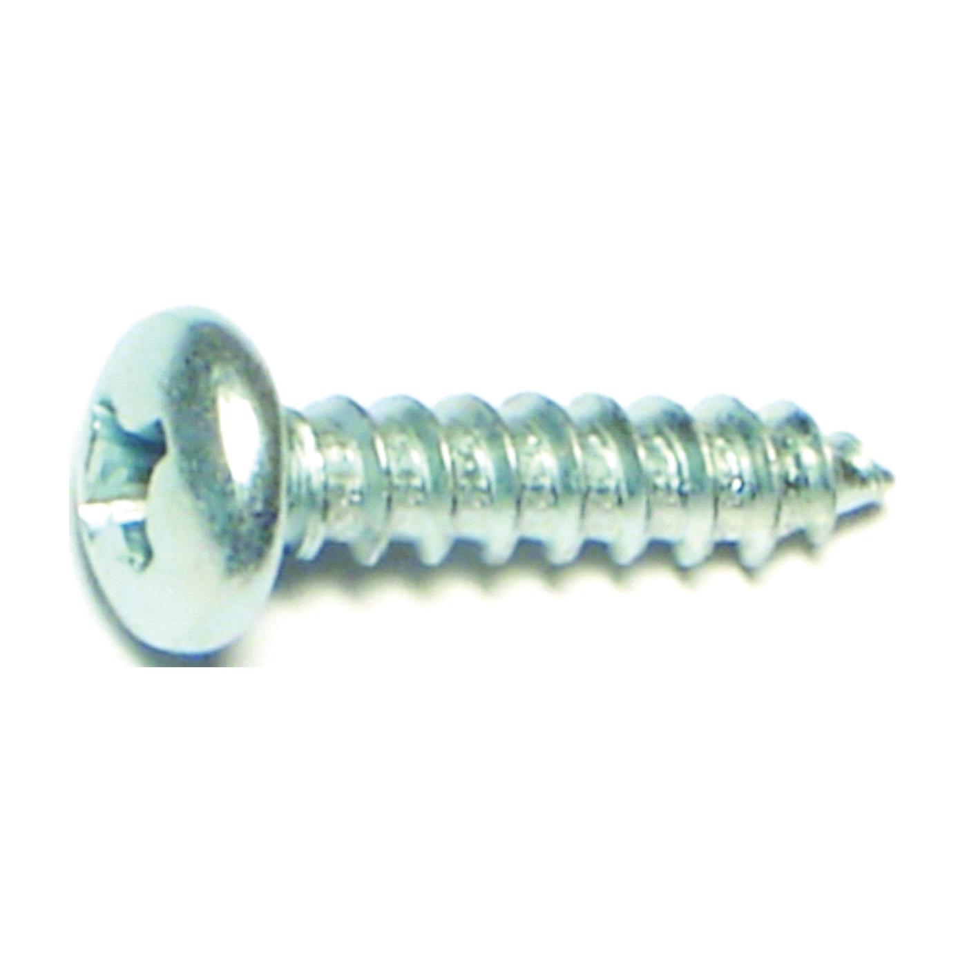 03240 Screw, #8 Thread, Coarse Thread, Pan Head, Phillips Drive, Self-Tapping, Sharp Point, Steel, Zinc
