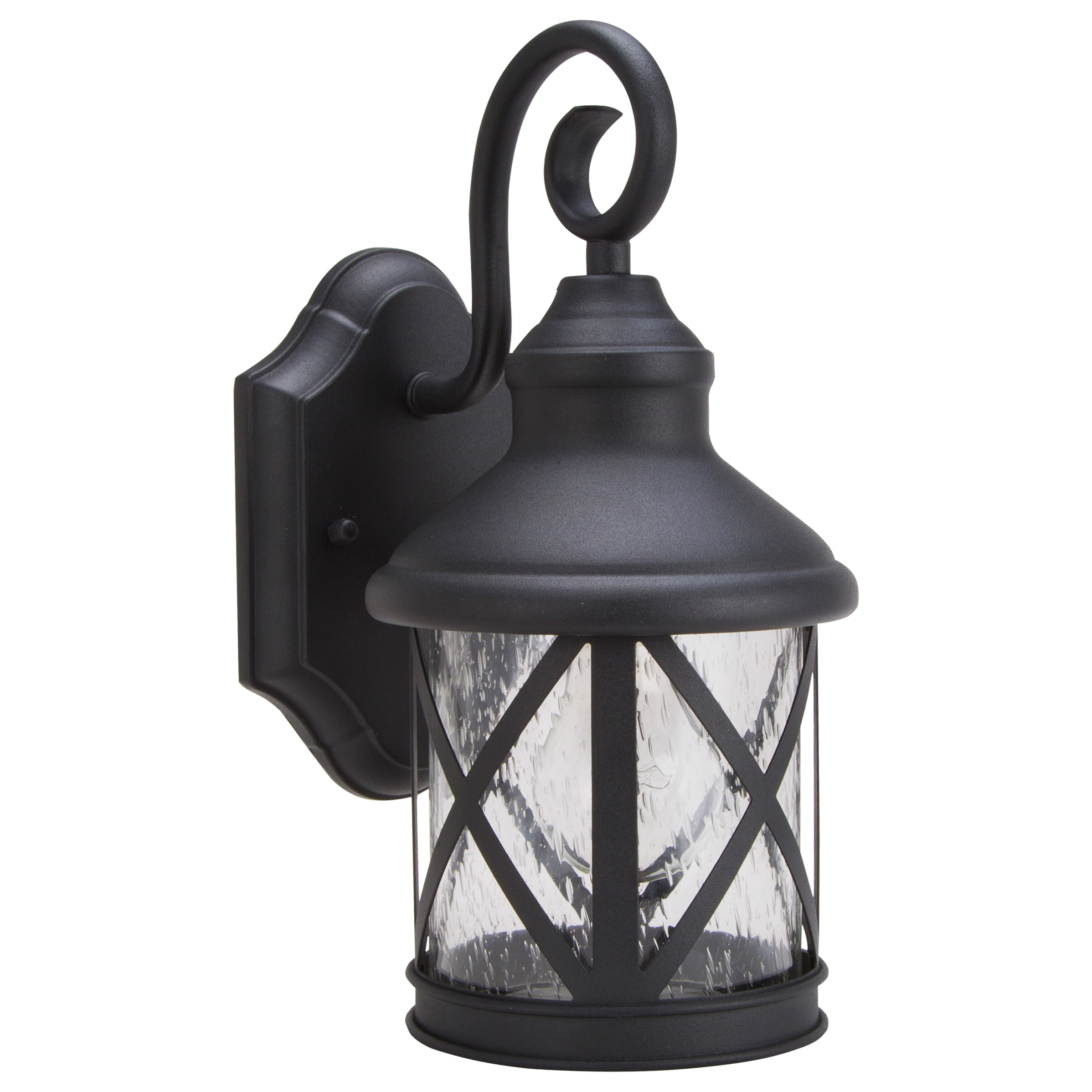 Boston Harbor LT-H01 Single Light Outdoor Wall Lantern, 120 V, 60 W, A19 or CFL Lamp, Steel Fixture, Black Fixture - 1