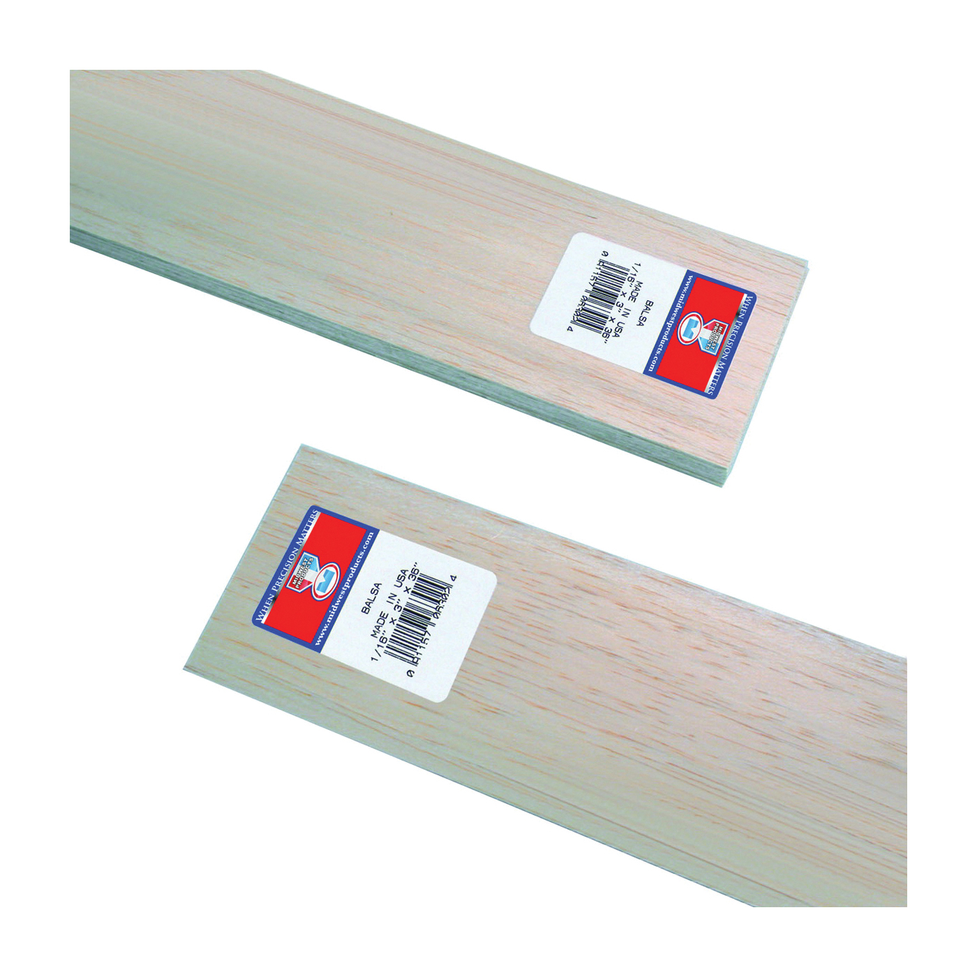 Midwest Products 6302W Balsawood, 1/16 in H, 36 in L, 3 in W, Wood