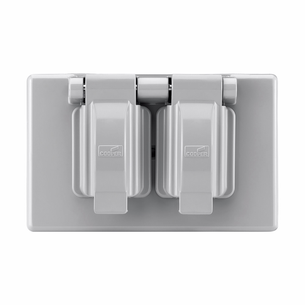 Eaton Wiring Devices S1962 Cover, 4-9/16 in L, 2-7/8 in W, Rectangular, Thermoplastic (Plastic), Gray