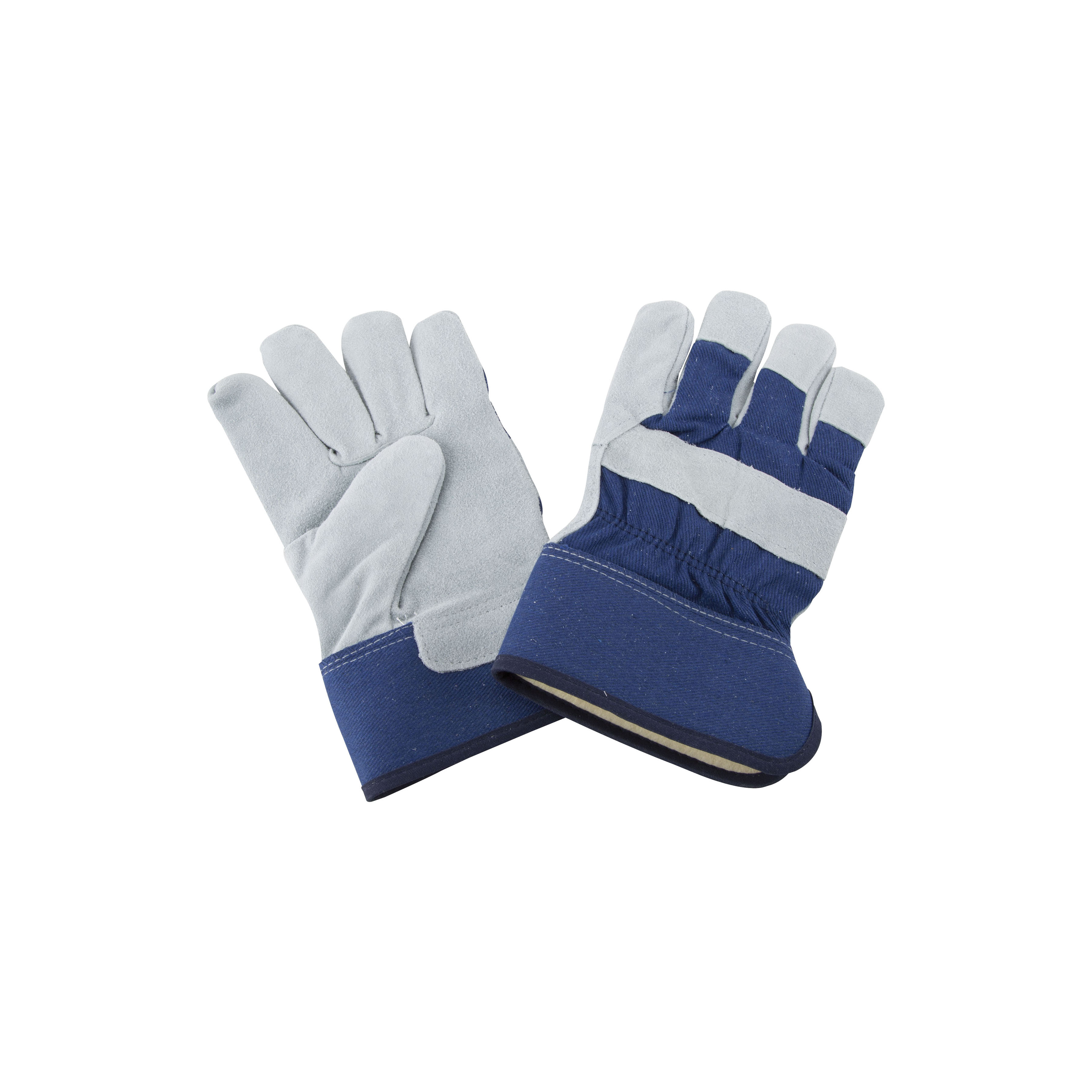 JF 6317 Gloves, For All Genders, L, 11.5 in L, Continuous Thumb, Wide Safety Cuff, Polyester Lining, Blue