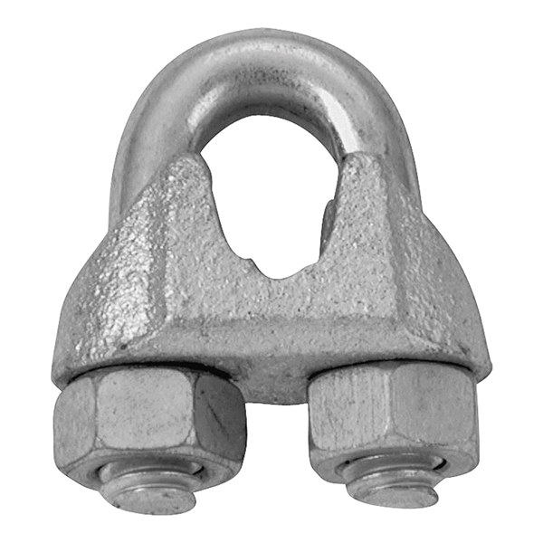 Campbell T7670439/260-1/4 Wire Rope Clip, Malleable Iron, Electro-Galvanized - 2