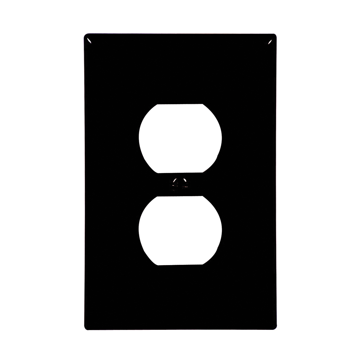 PJ8BK Series Duplex and Single Receptacle Wallplate, Mid-Size, 4-7/8 in L, 3-1/8 in W, Black