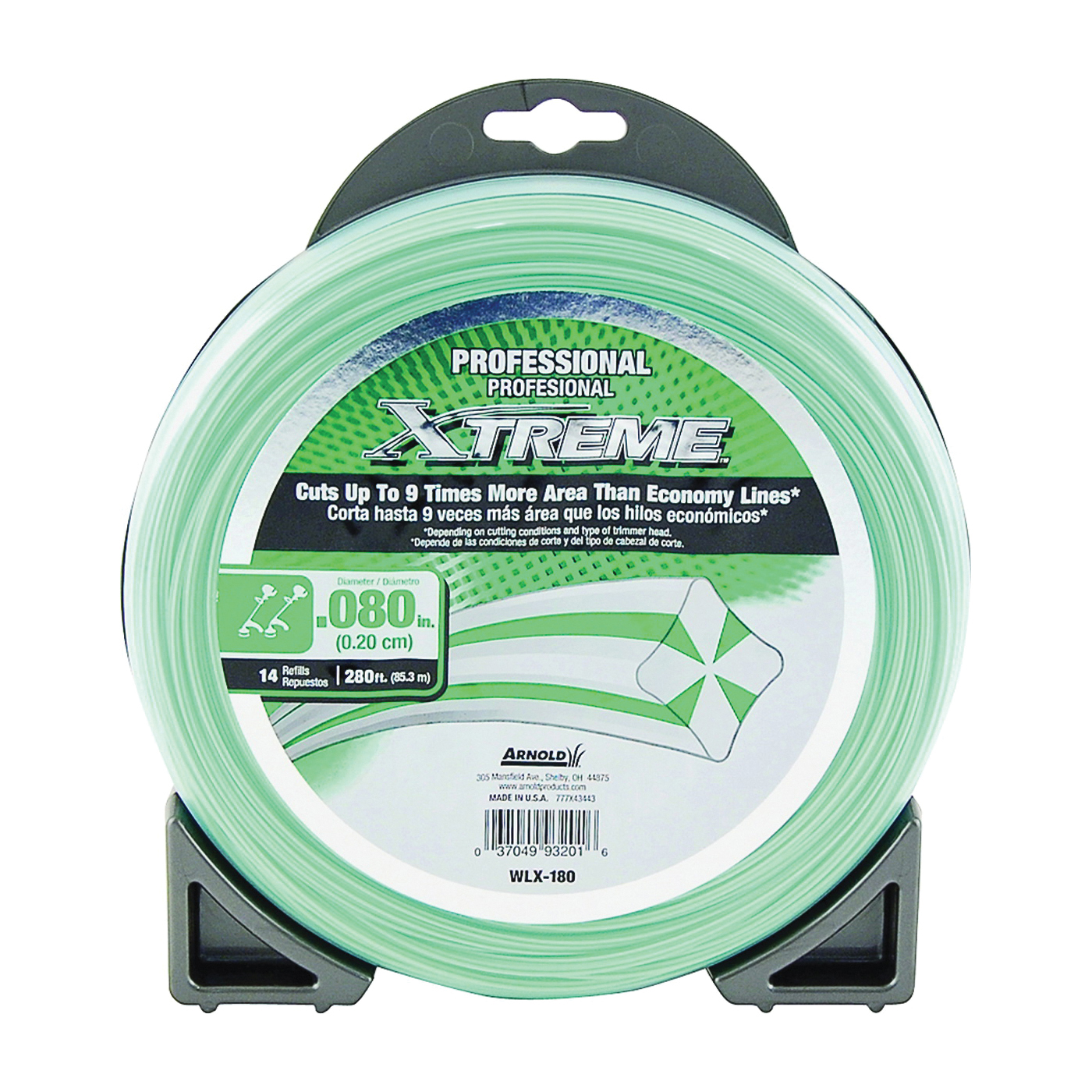 Arnold Xtreme Professional WLX-180 Trimmer Line, 0.080 in Dia, 280 ft L, Monofilament