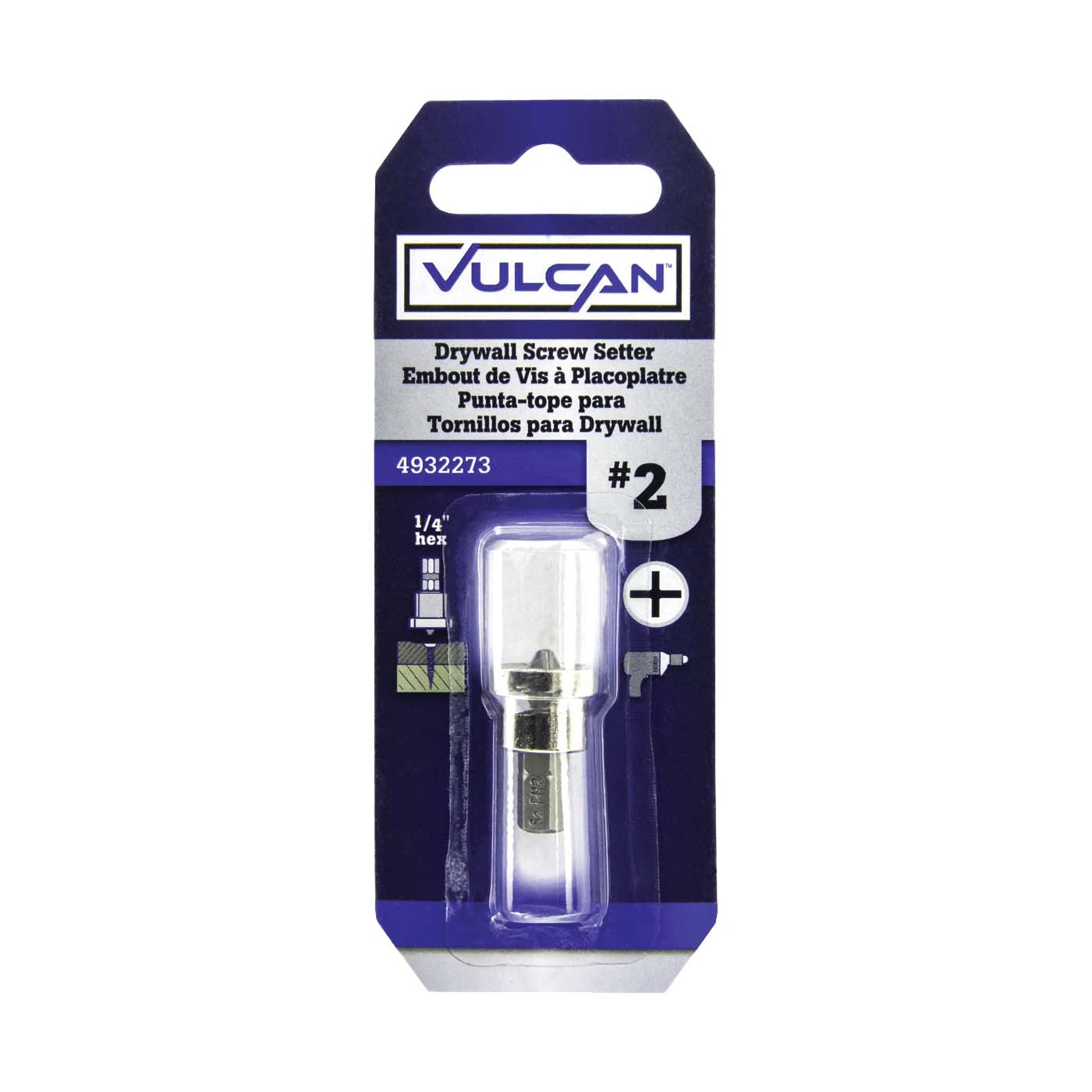 Vulcan 303331OR Drywall Screw Setter, Countersink Drive, Universal Shank