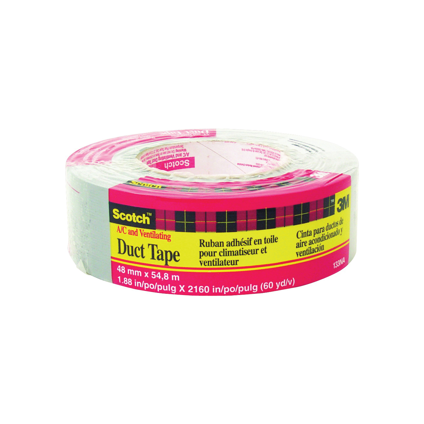 1260-A Duct Tape, 60 yd L, 1.88 in W, Gray