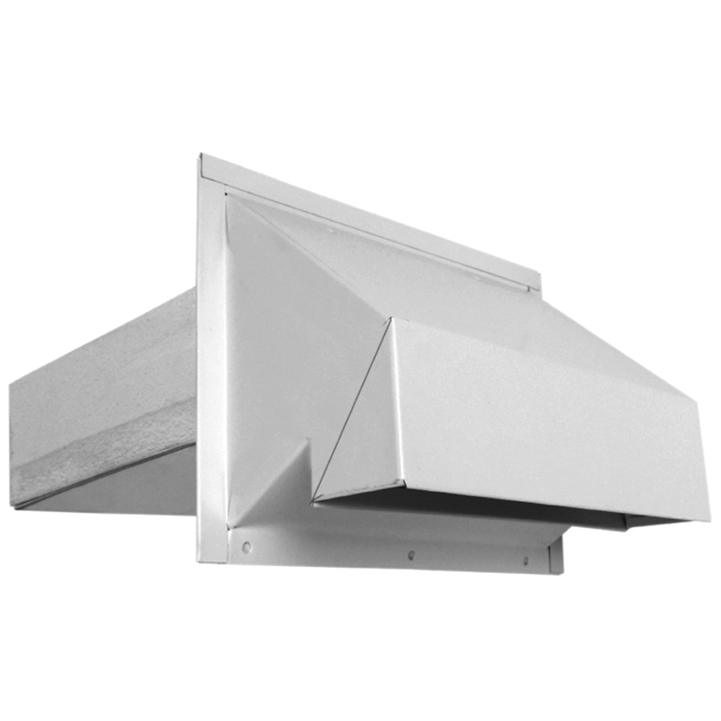 VT0515 Exhaust Hood, Heavy-Duty, Galvanized Steel, White, For: 3-1/4 x 10 in Ducts