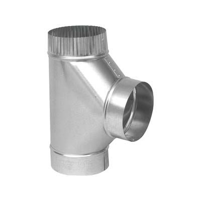GV0883-A Stove Pipe Tee, 4 in, 26 ga Thick Wall, Steel, Galvanized