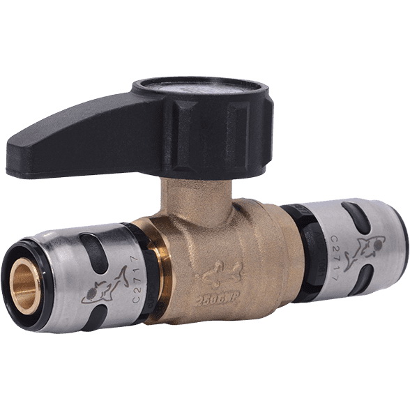 K22222 Ball Valve, 1/2 in Connection, Push, 160 psi Pressure, Brass Body