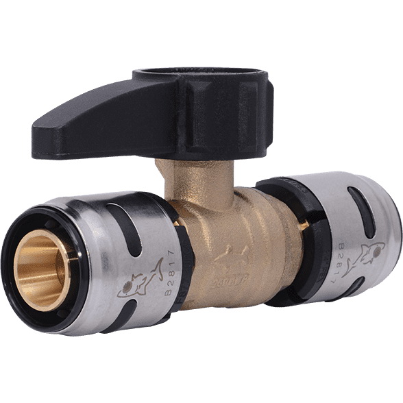 K22185 Ball Valve, 3/4 in Connection, Push, 160 psi Pressure, Brass Body