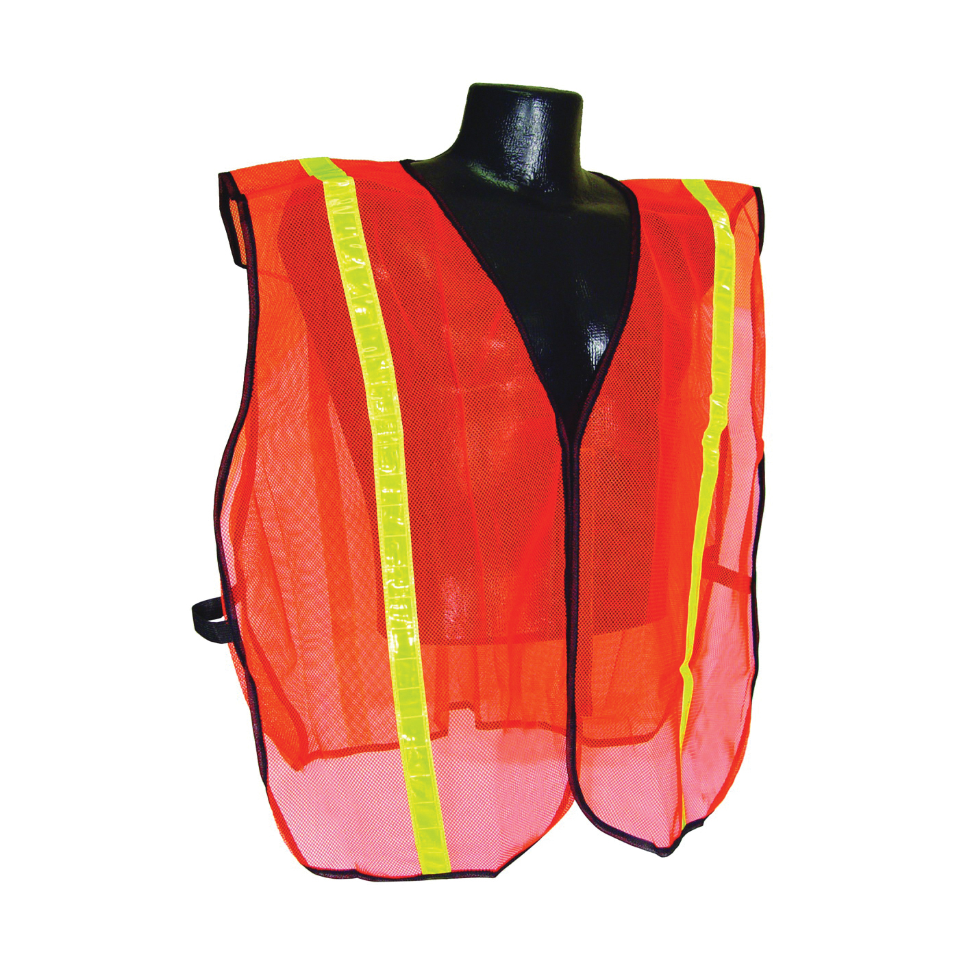 SVO1-S/XL Non-Rated Safety Vest, S/XL, Polyester, Green/Orange/Silver, Hook-and-Loop Closure