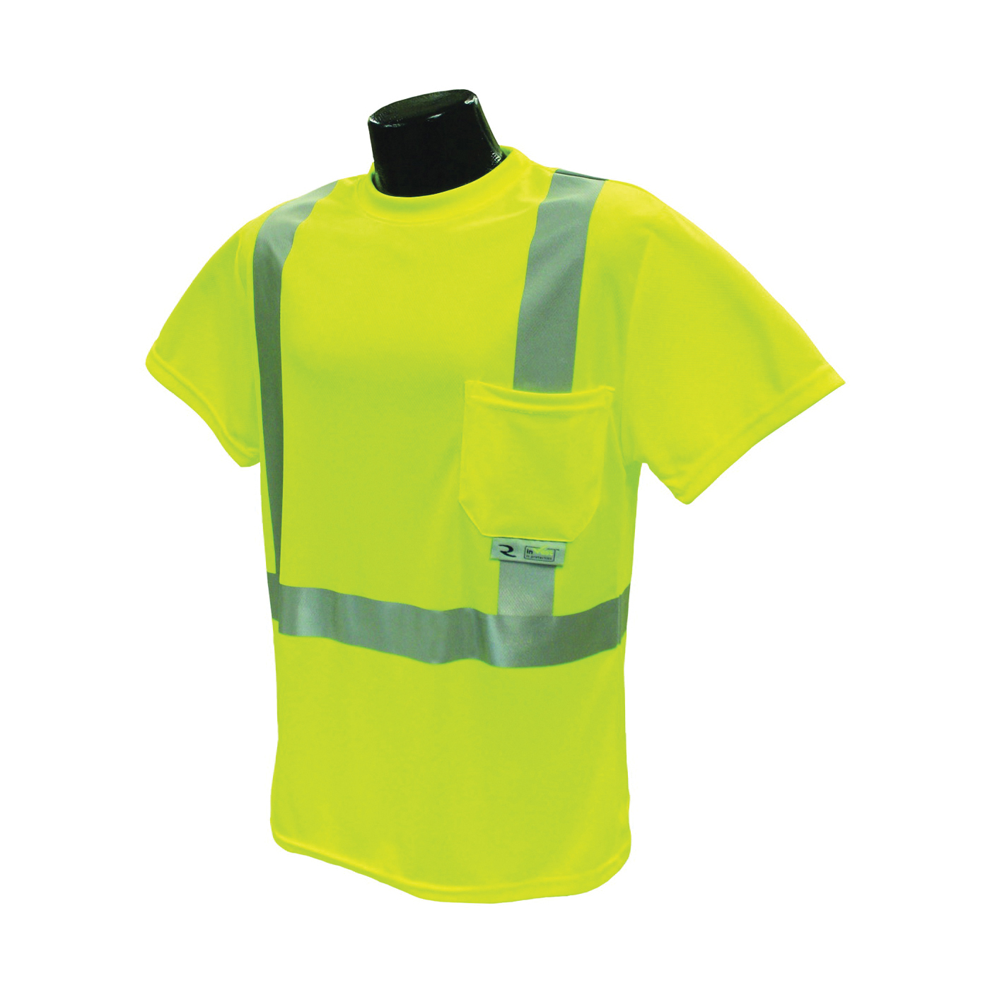 ST11-2PGS-M Safety T-Shirt, M, Polyester, Green, Short Sleeve, Pullover Closure