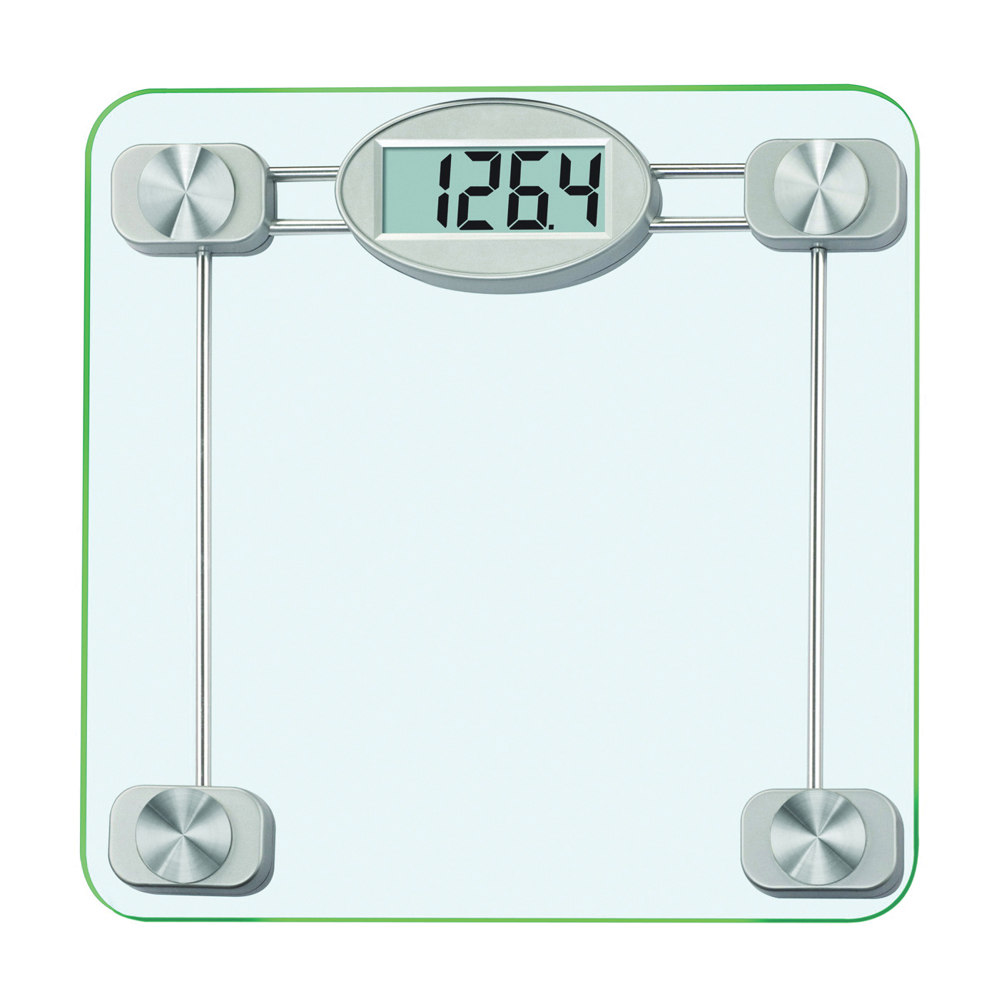 75274192 Bathroom Scale, 400 lb Capacity, LCD Display, Metal Housing Material, Clear, 13.38 in OAW, 13.41 in OAD