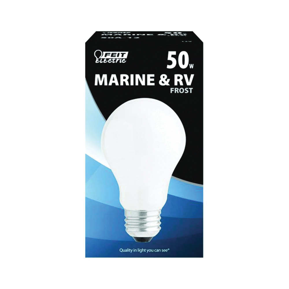 50A-12 Incandescent Bulb, 50 W, A19 Lamp, Medium E26 Lamp Base, 2700 K Color Temp, 2500 hr Average Life