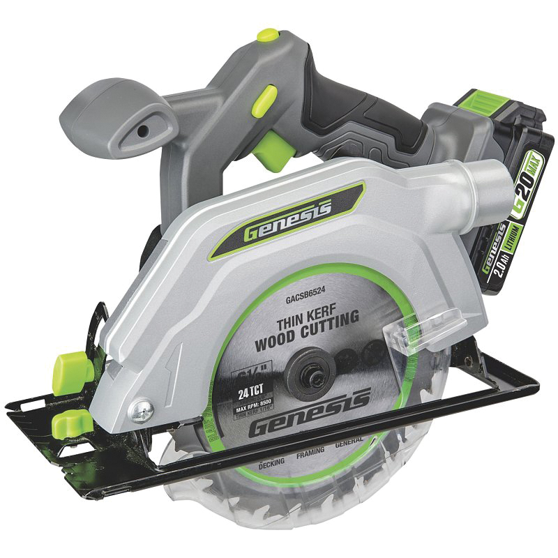 G20 Max GLCS2065B Circular Saw, Battery Included, 20 V, 2 Ah, 6-1/2 in Dia Blade, 5/8 in Arbor