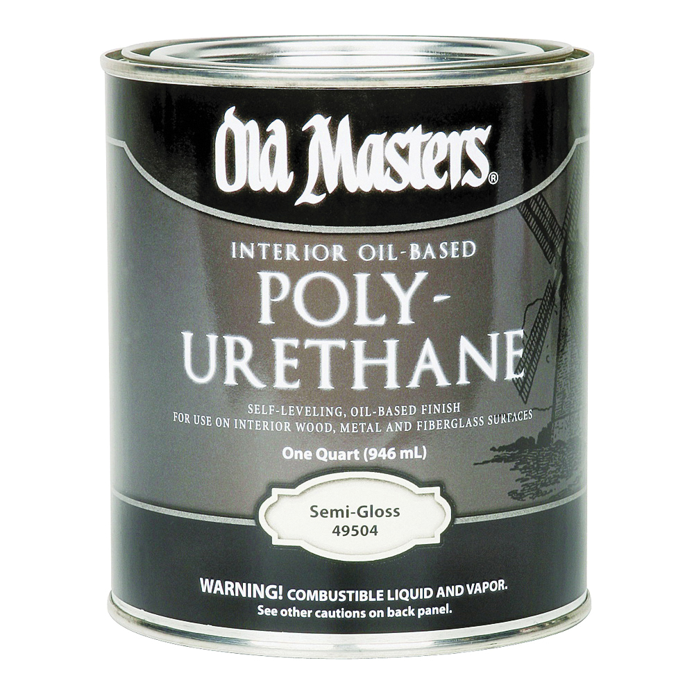 49504 Polyurethane, Semi-Gloss, Liquid, Clear, 1 qt, Can