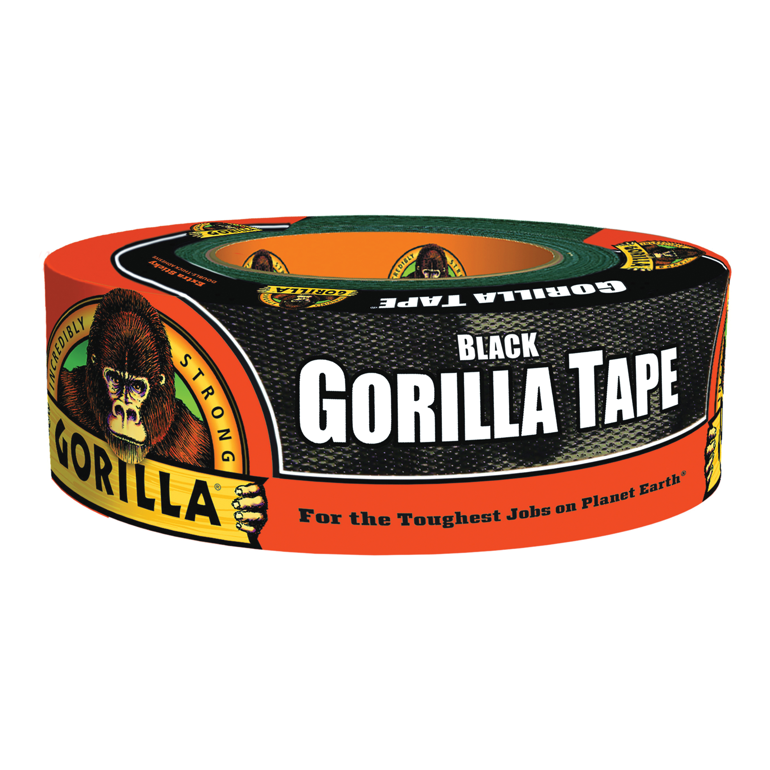 Gorilla 60124 Duct Tape, 12 yd L, 2 in W, Black - 1