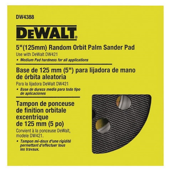 DeWALT DW4388 Pad, 5 in Dia, 8-Hole, Hook and Loop, Foam - 2