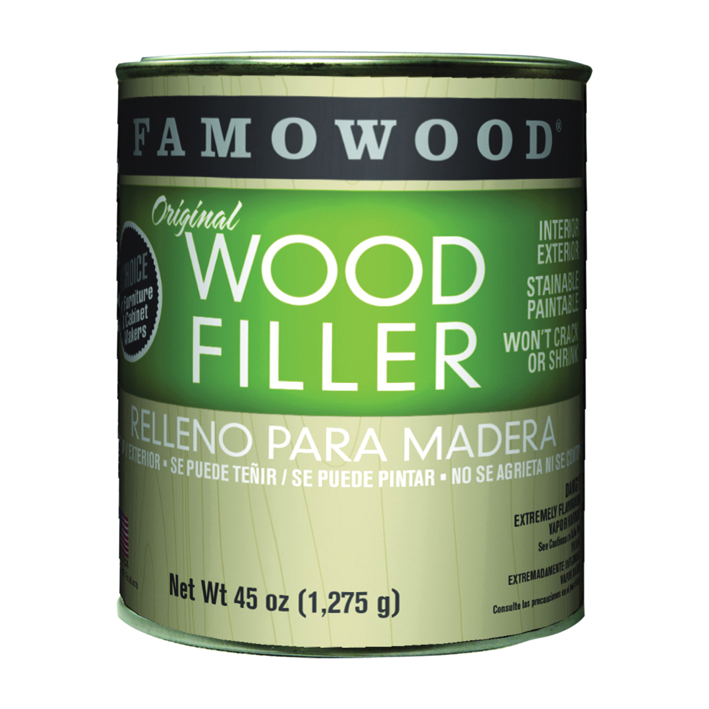 36011126 Wood Filler, Liquid, Paste, Natural/Tupelo, 45 oz Can