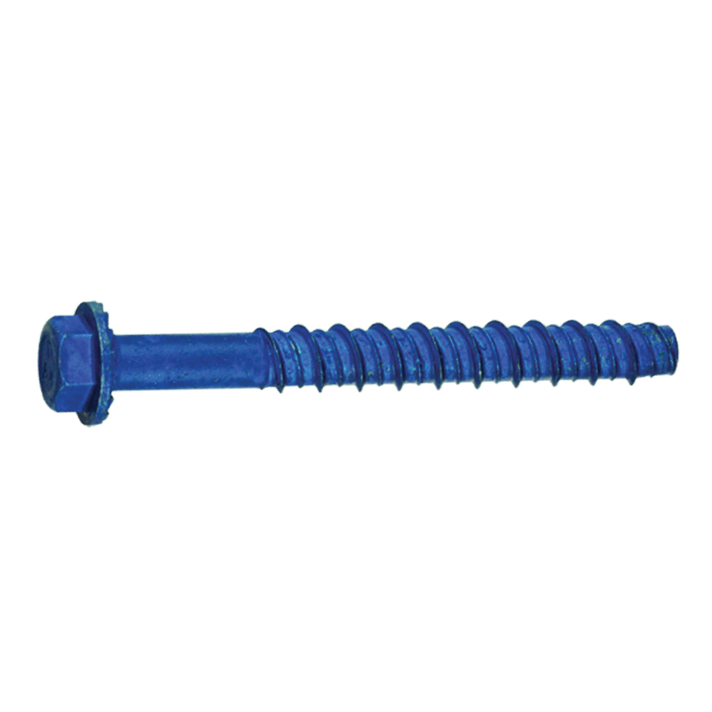 11414 Screw Anchor, 4 in L, Hex Drive, Steel, Metallic