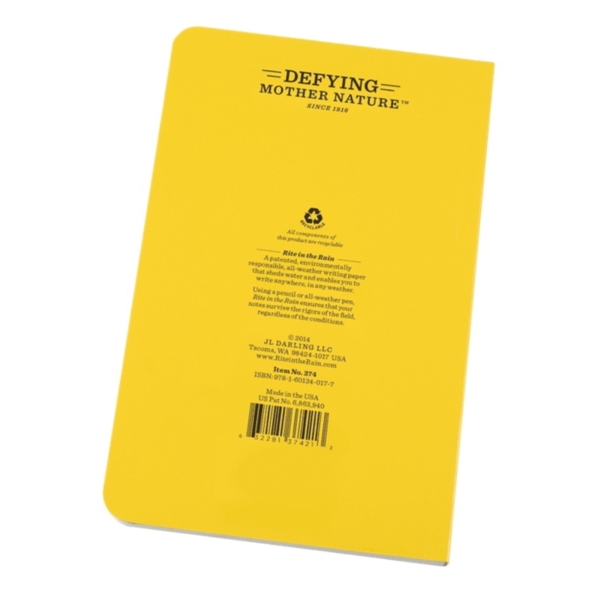 Rite in the Rain 374 Bound Book with Field-Flex Cover, Perforated Sheet, 4-1/4 x 7-1/4 in Sheet, 64-Sheet - 3