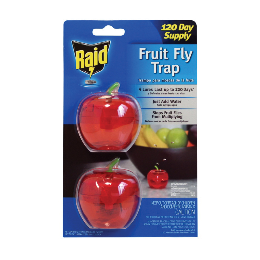 2PK-FFTA-RAID Fruit Fly Trap, Solid, Sweetish, 2/PK