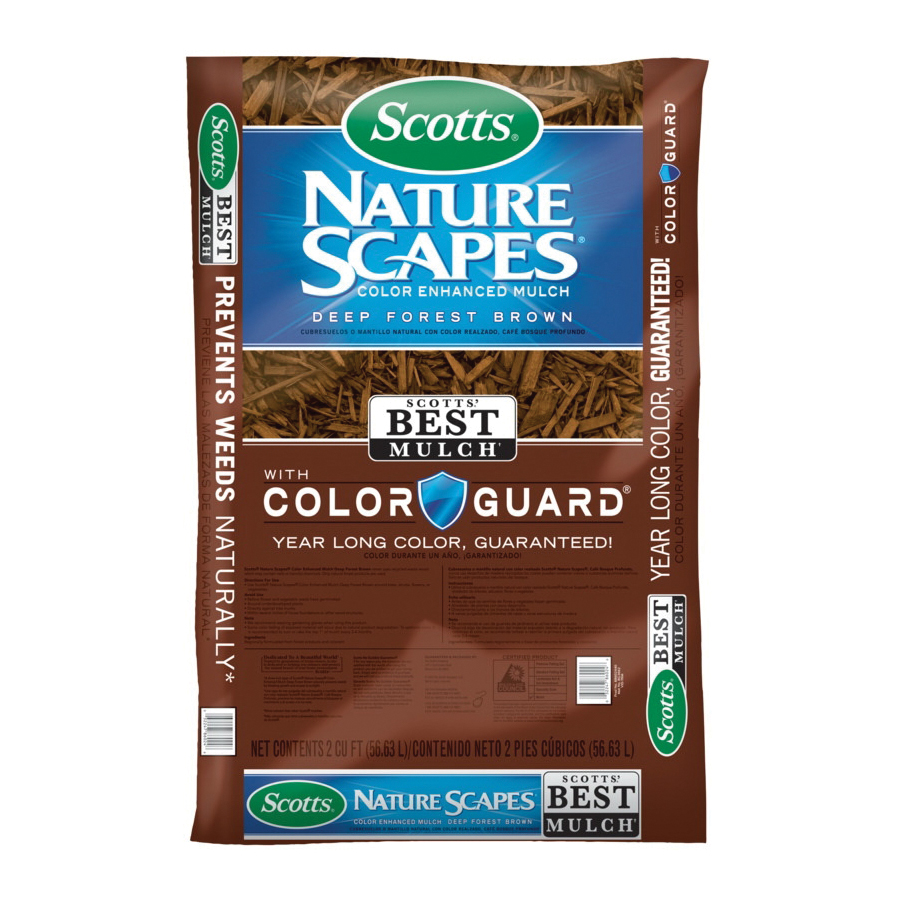 Scotts Nature Scapes 88602440 Color Enhanced Mulch, Solid, Brown, 2 cu-ft Bag - 1