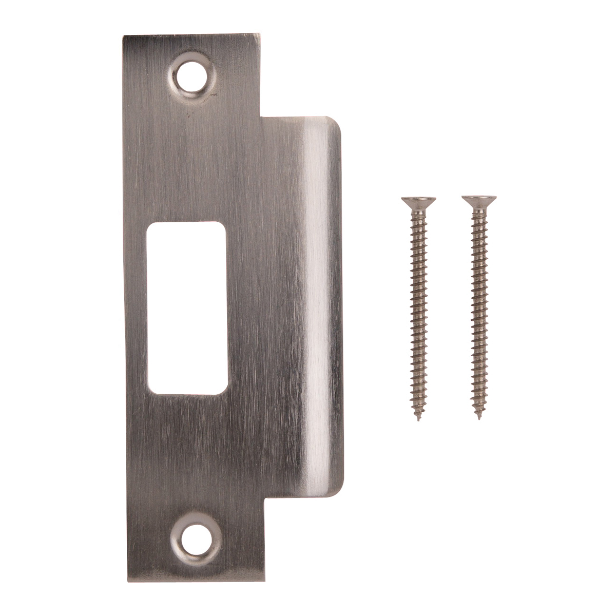 HSH-006BN-PS Strike Plate, 4-7/8 in L, 2 in W, Steel, Brushed Nickel