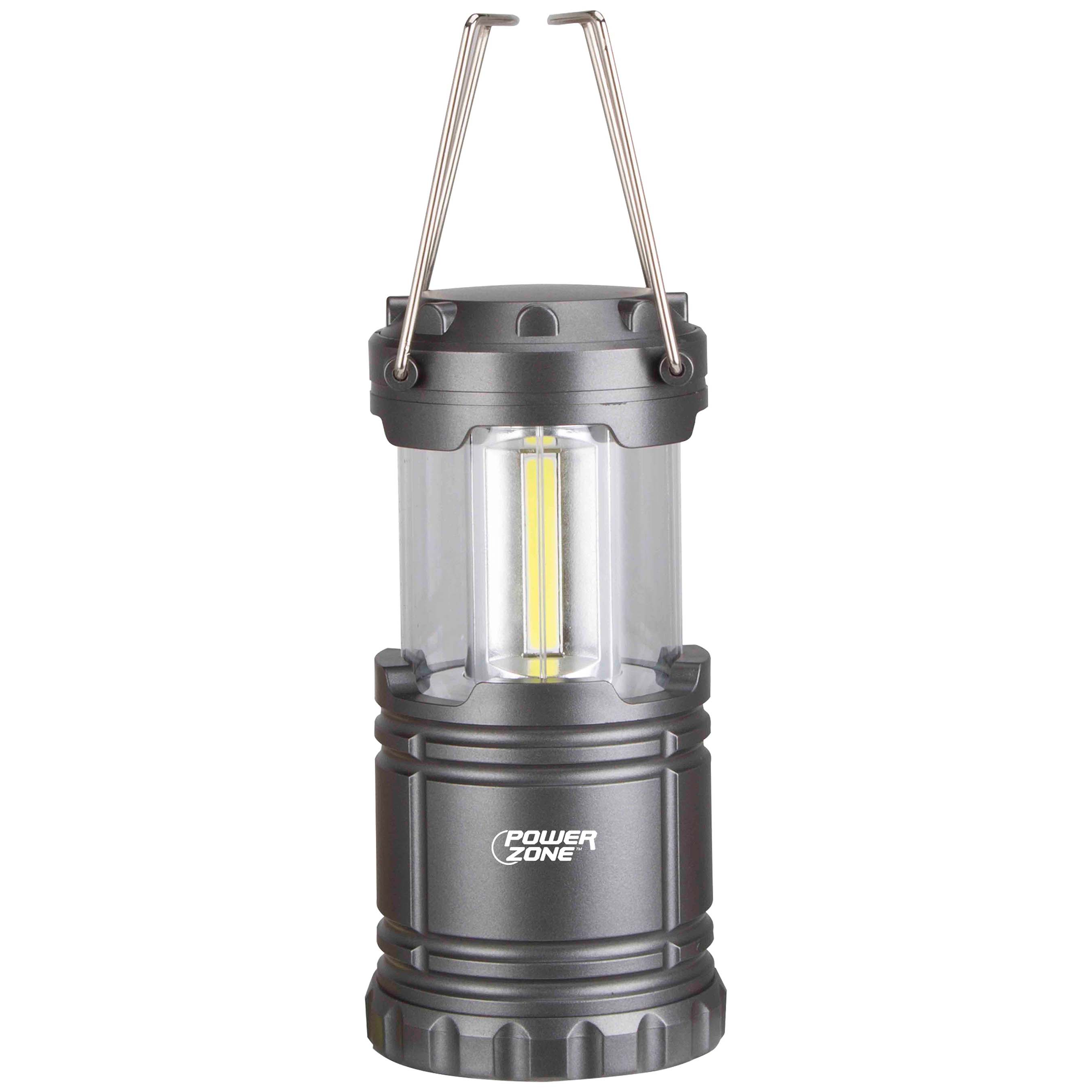 LP-6378-COB Collapsible Camping Lantern, LED Lamp, White Light, ABS, Silvery Black Gun-Metal Finish