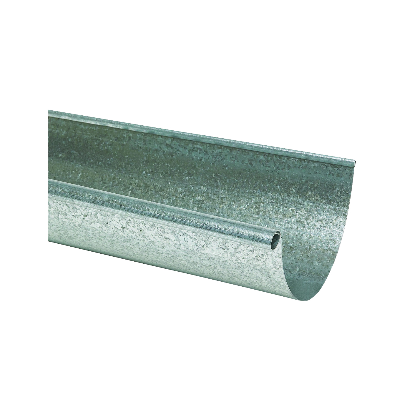 L10285BX Rain Gutter, 10 ft L, 5 in W, Half-Round, 28 Thick Material, Galvanized Steel