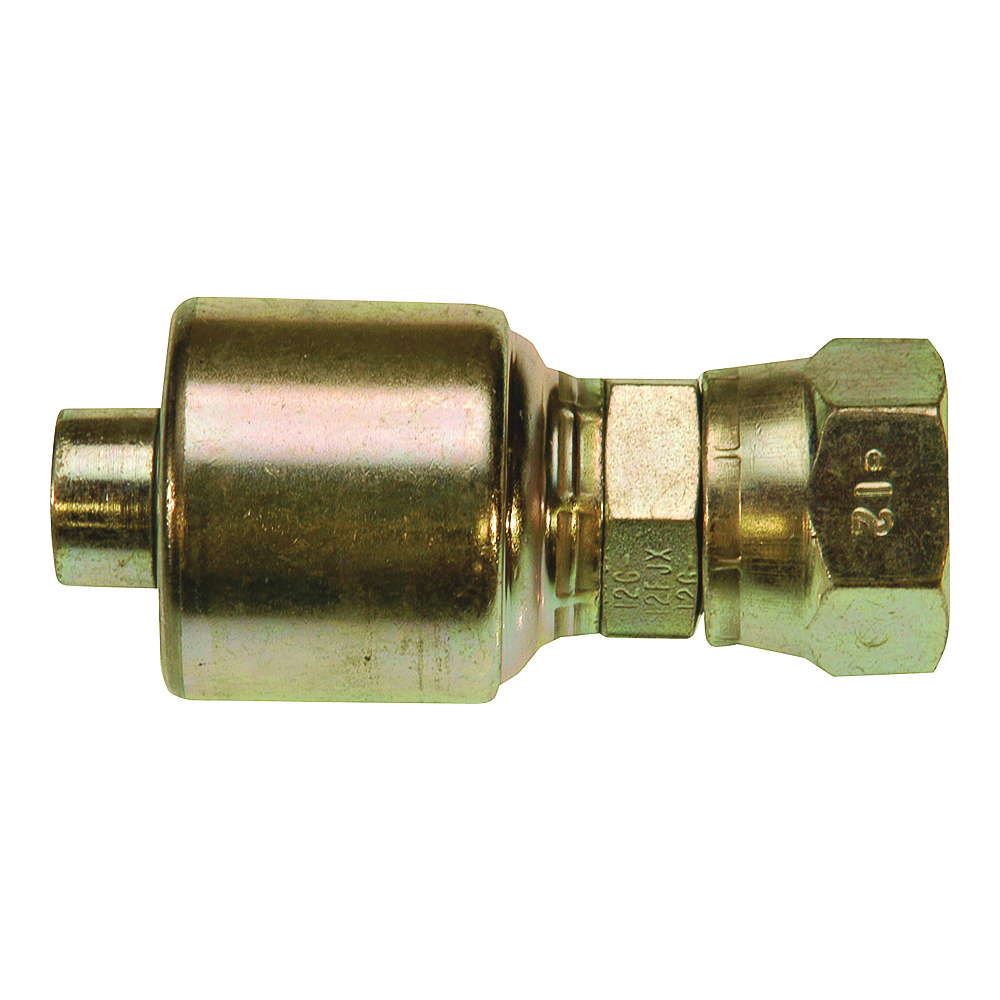 MegaCrimp G25170-1616 Hose Coupling, 1-5/16-12, Crimp x JIC, Straight Angle, Steel, Zinc