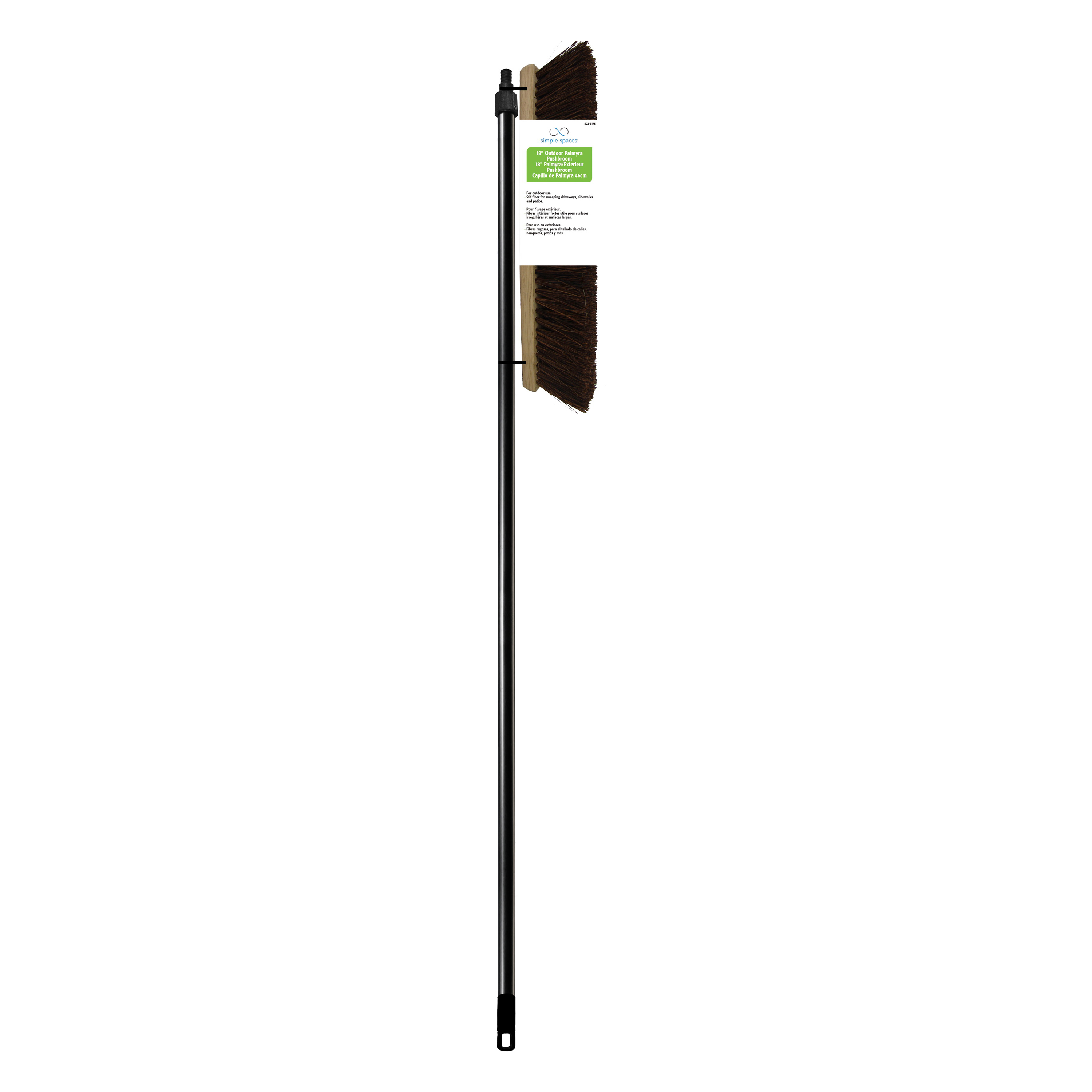 3018PF Push Broom, 54 in L Trim, 55.65 in L, Threaded, Metal Handle