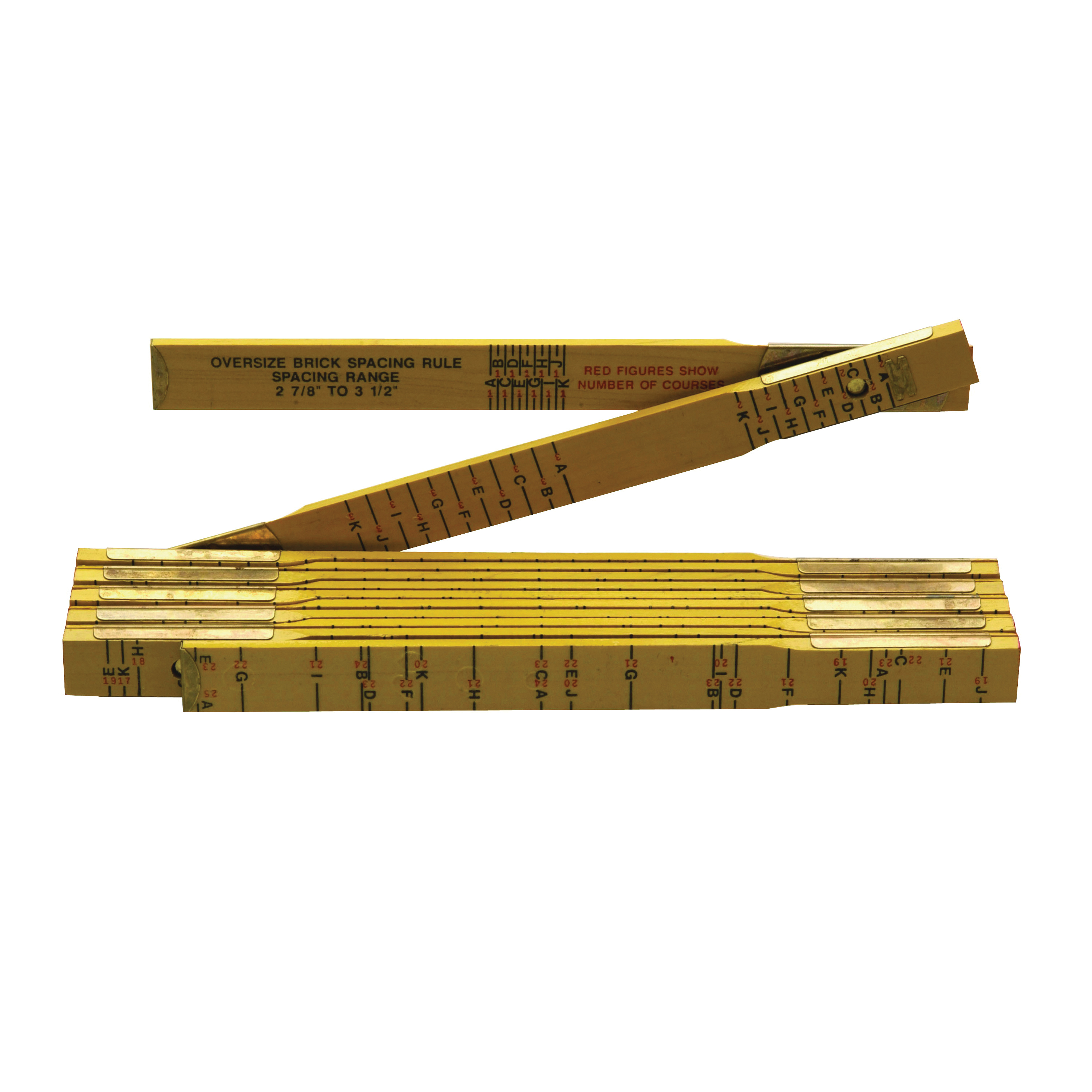 Red End Series T656N Rule, SAE Graduation, Wood, White/Yellow