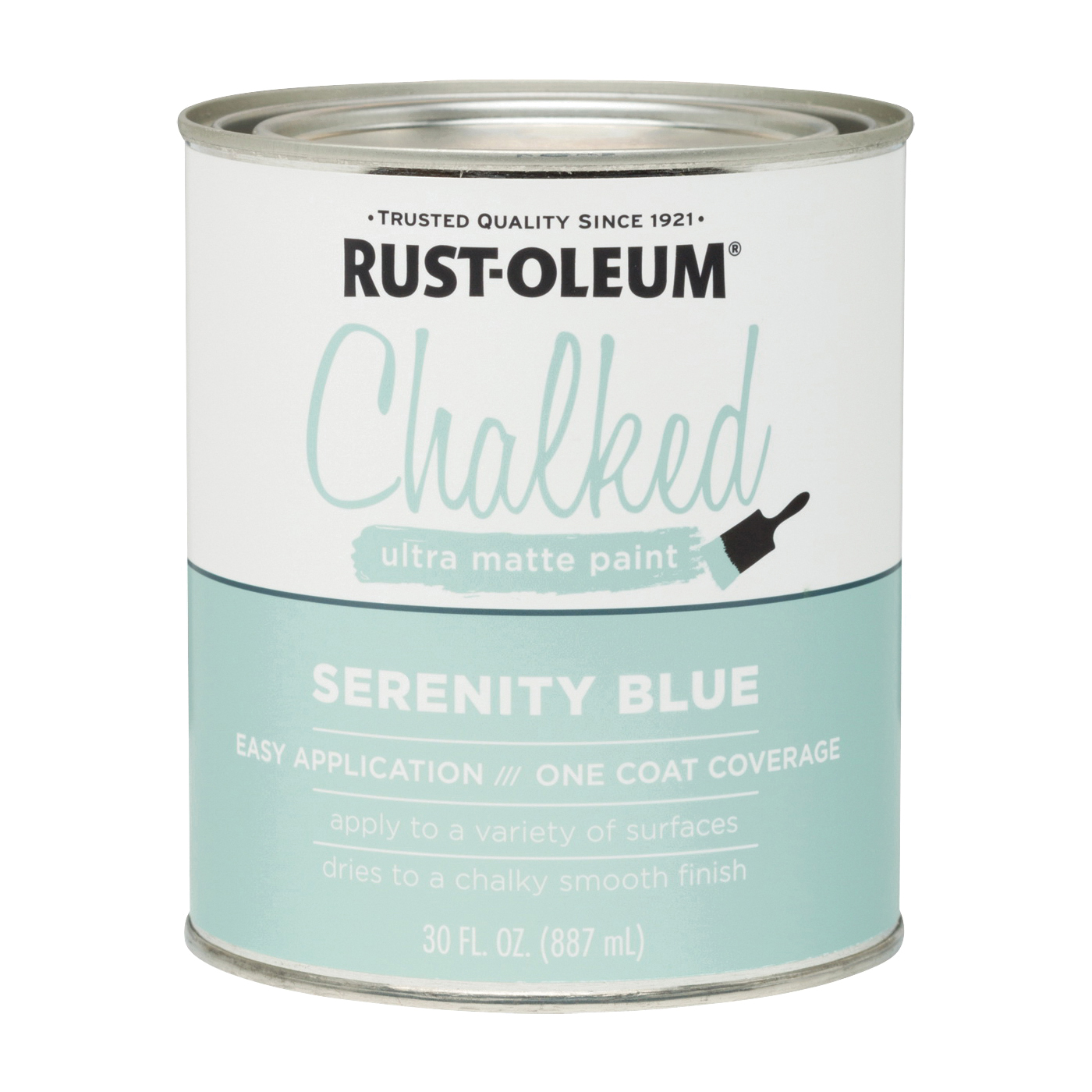 Chalked 285139 Chalked Paint, Ultra Matte, Serenity Blue, 30 oz, Quart