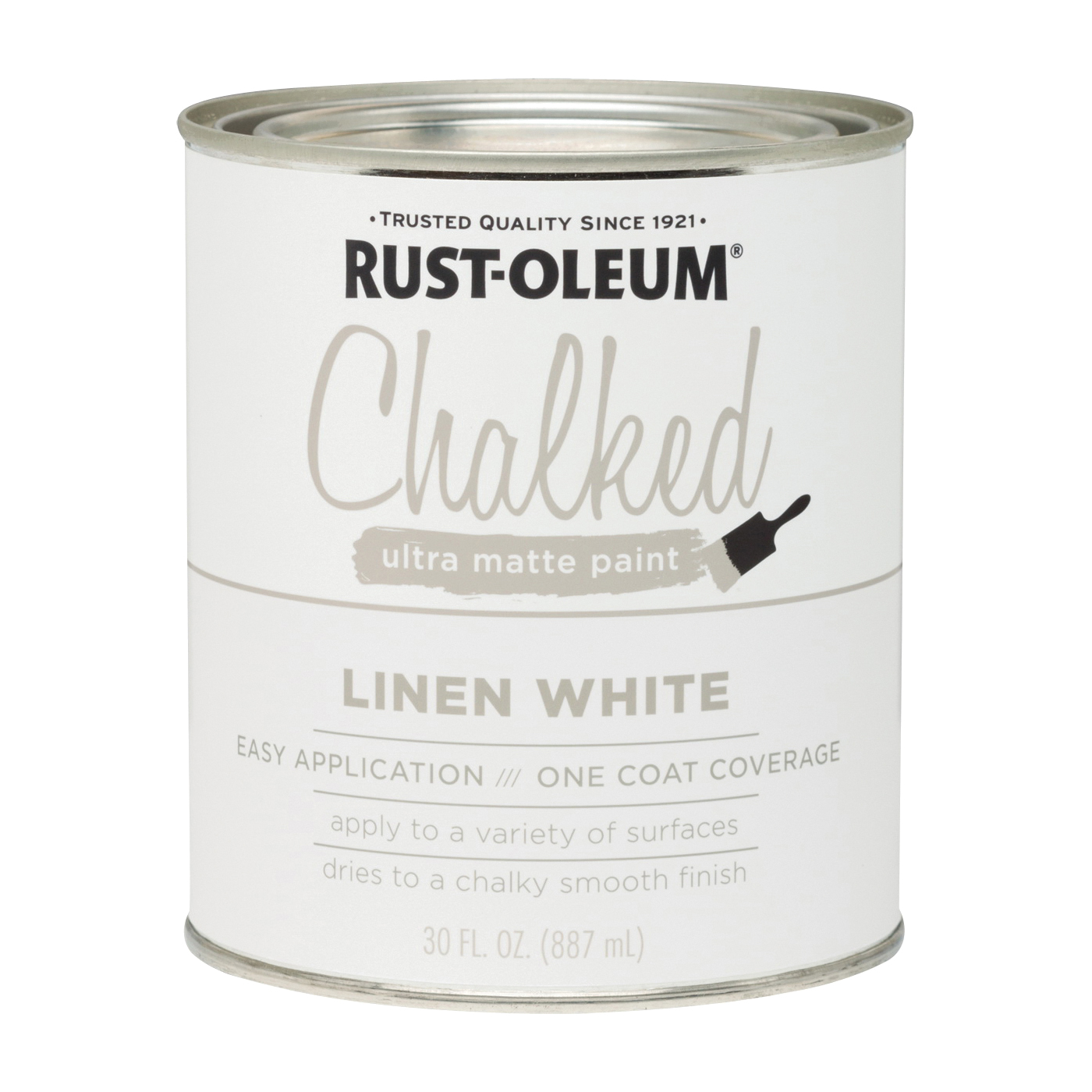Chalked 285140 Chalked Paint, Ultra Matte, Linen White, 30 oz, Quart