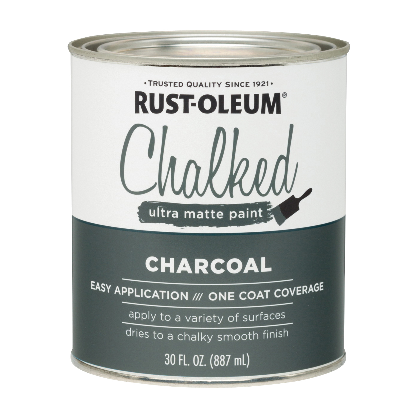RUST-OLEUM 285144 Chalk Paint, Ultra Matte, Charcoal, 30 oz - 2