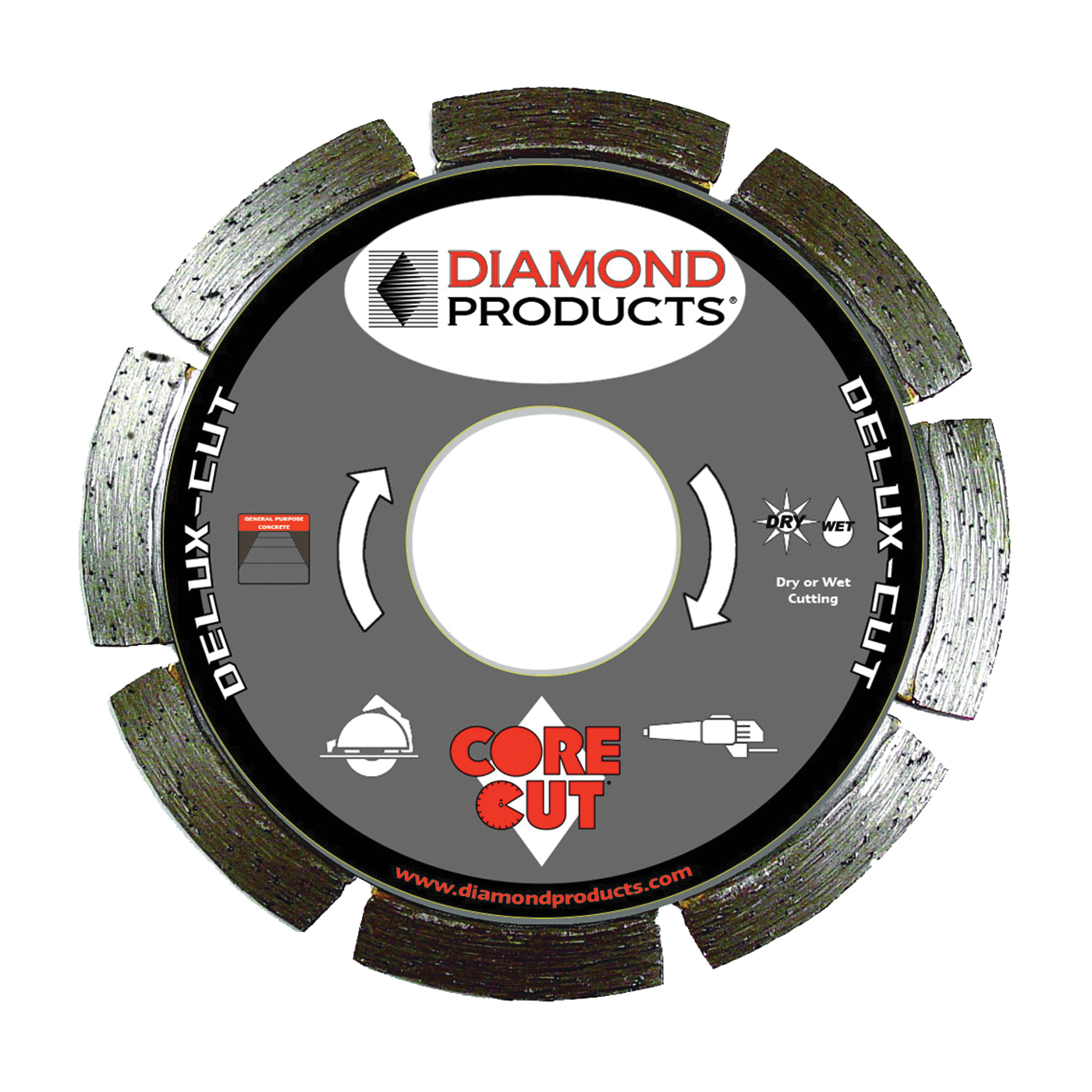 Diamond Products 21002 Circular Saw Blade, 4-1/2 in Dia, 7/8 in Arbor, Applicable Materials: Concrete - 1