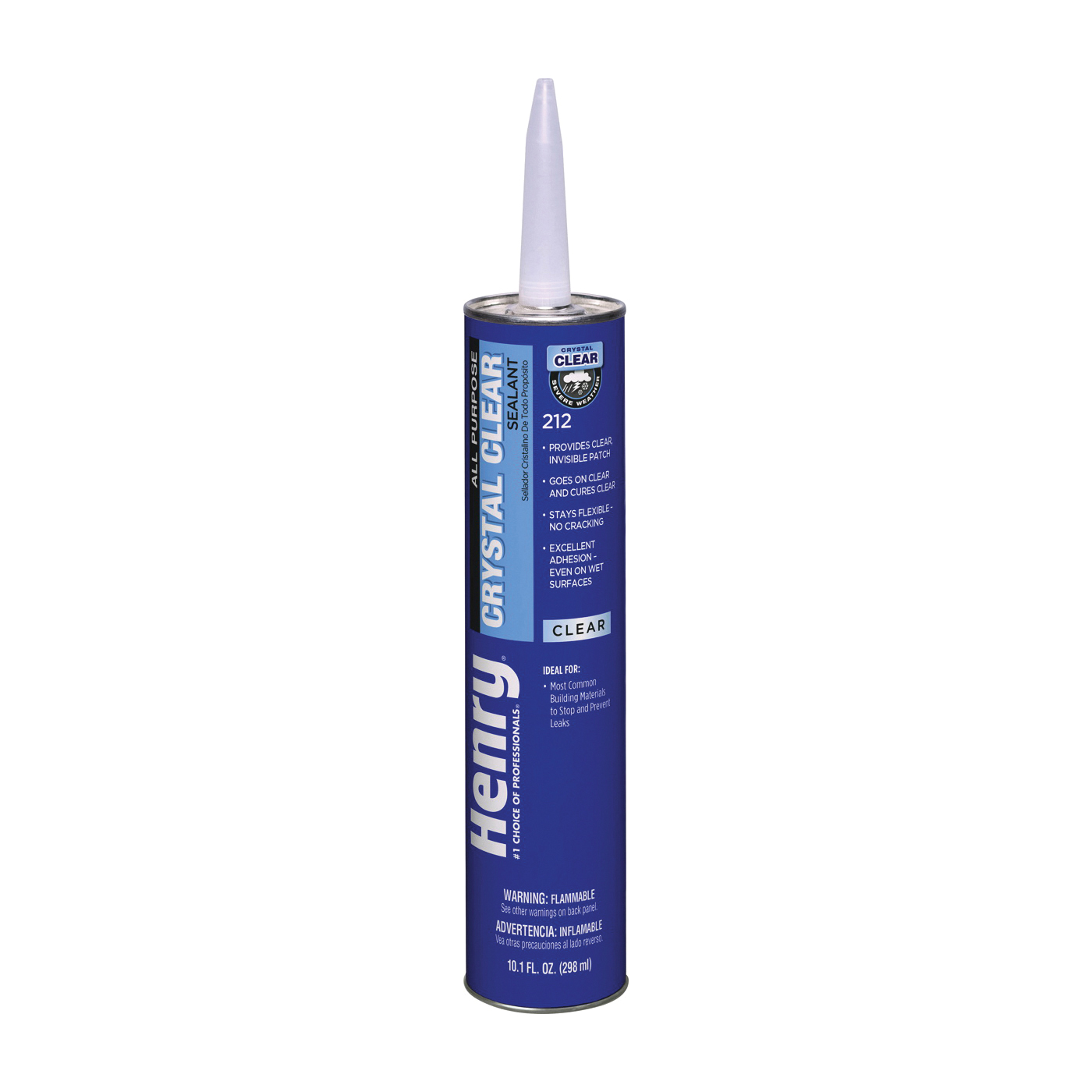 Wet Patch 212 Series HE212202 All-Purpose Sealant, Crystal Clear, Liquid, 10.1 oz Cartridge
