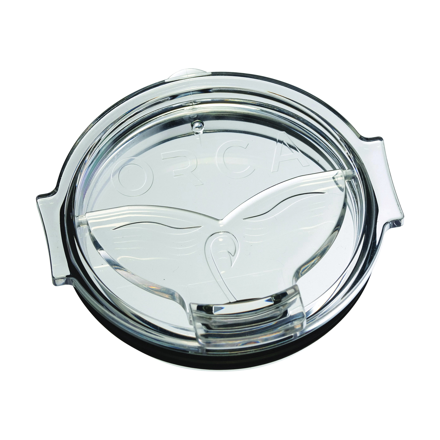 ORCCHAFLIP Flip Top Chaser Lid, Whale Tail, Polymer, Clear, For: Fits 27 oz ORCA Chaser