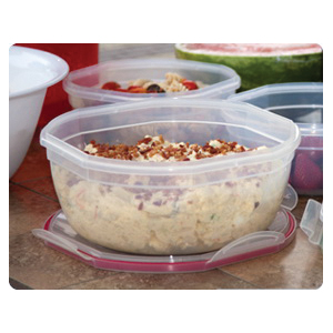 Sterilite Ultra&bull;Seal 03948604 Storage Bowl, 4.7 qt Capacity, Polypropylene, Clear/Rocket Red, 4-3/4 in Dia - 4