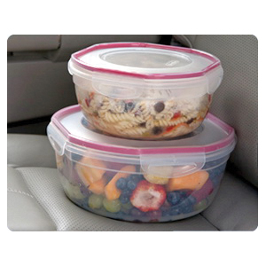 Sterilite Ultra&bull;Seal 03948604 Storage Bowl, 4.7 qt Capacity, Polypropylene, Clear/Rocket Red, 4-3/4 in Dia - 5