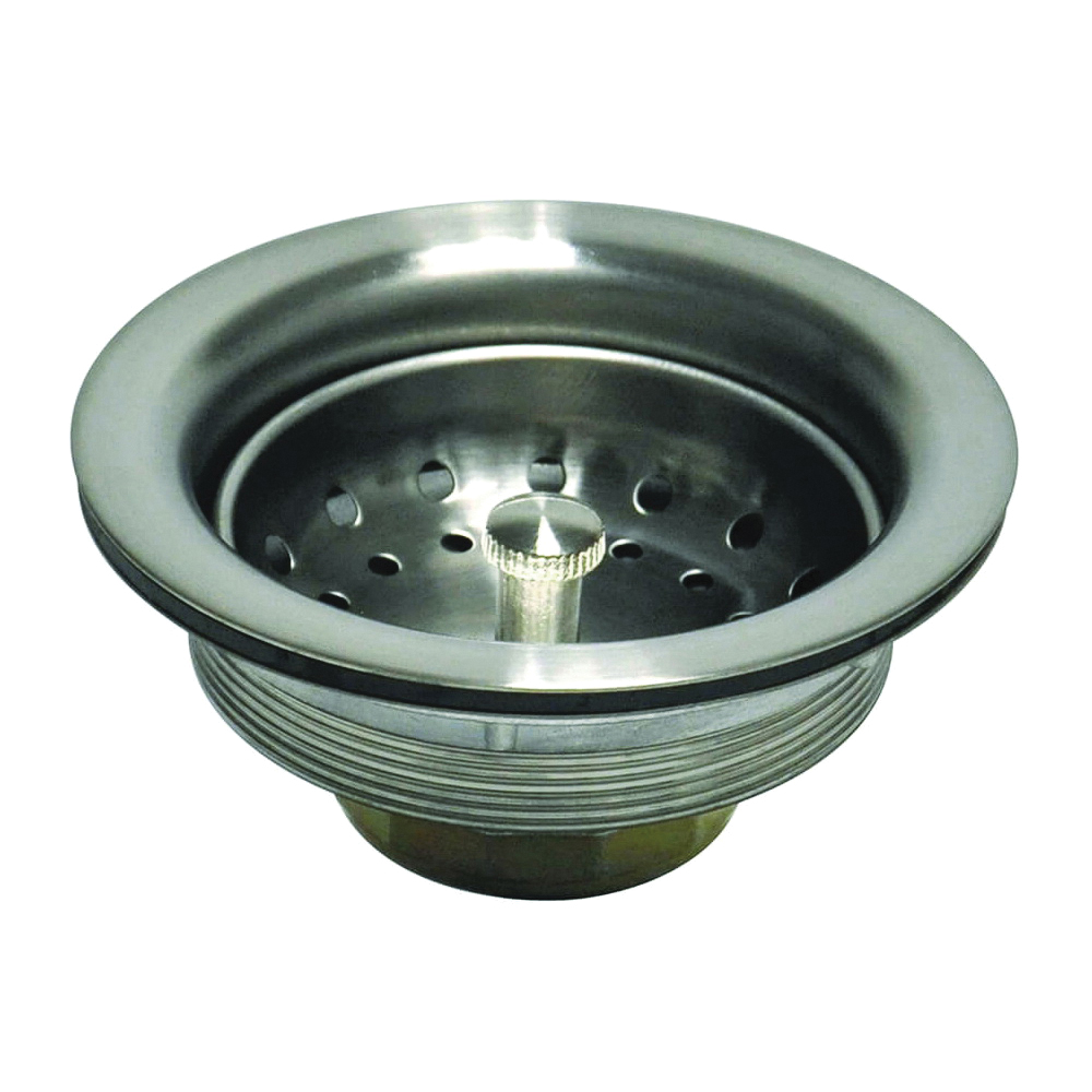 89302 Basket Strainer Assembly, 3-1/2 in Dia, Brass, Brushed Nickel, For: Universal Sinks