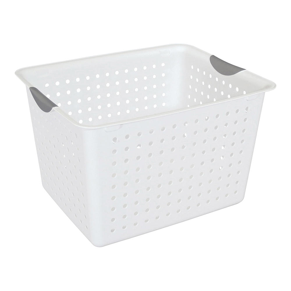 Sterilite Ultra 16288006 Storage Basket, 2 cu-ft Capacity, Plastic, White - 1