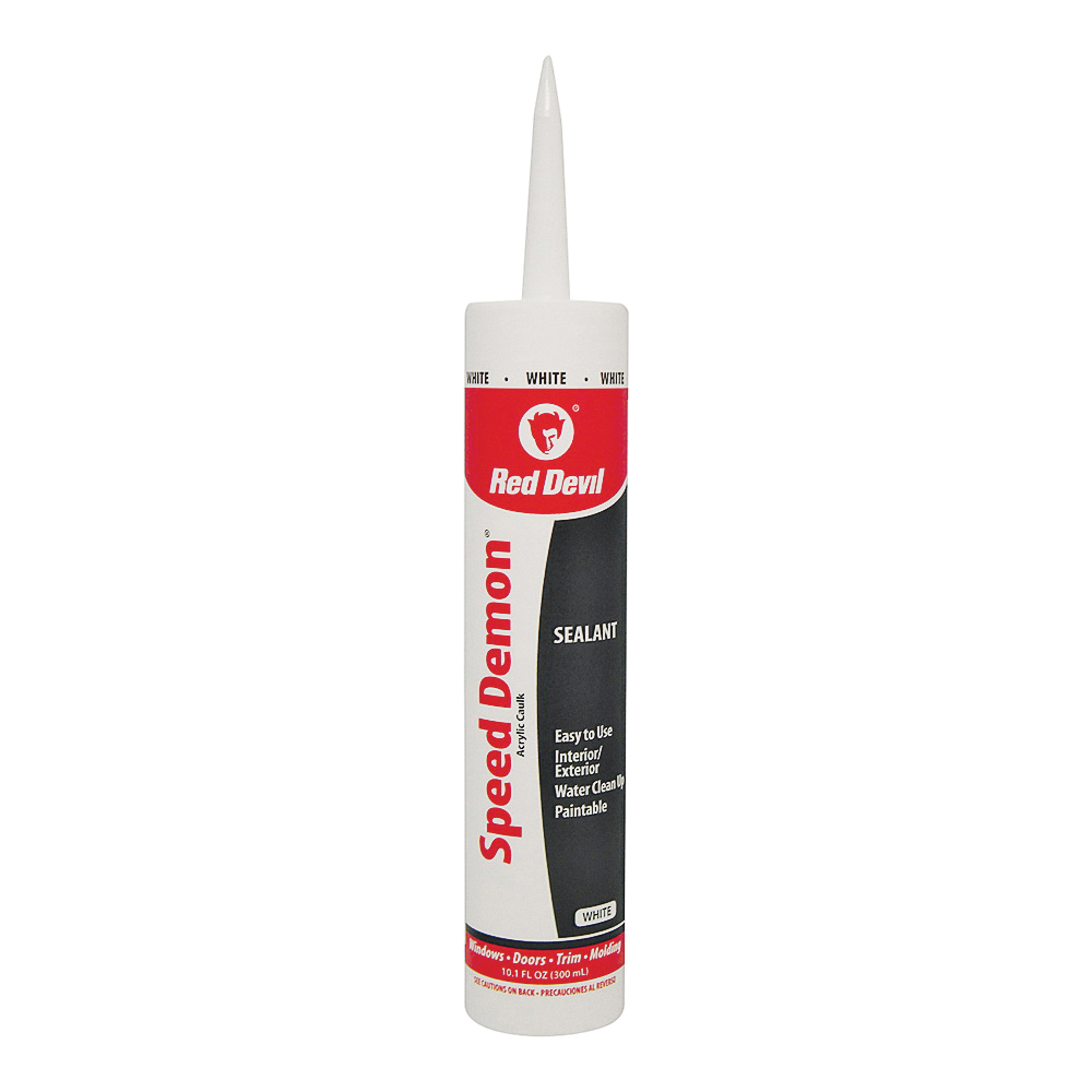 SPEED DEMON 0736 General-Purpose Acrylic Caulk, White, 40 to 90 deg F, 10.1 fl-oz Cartridge