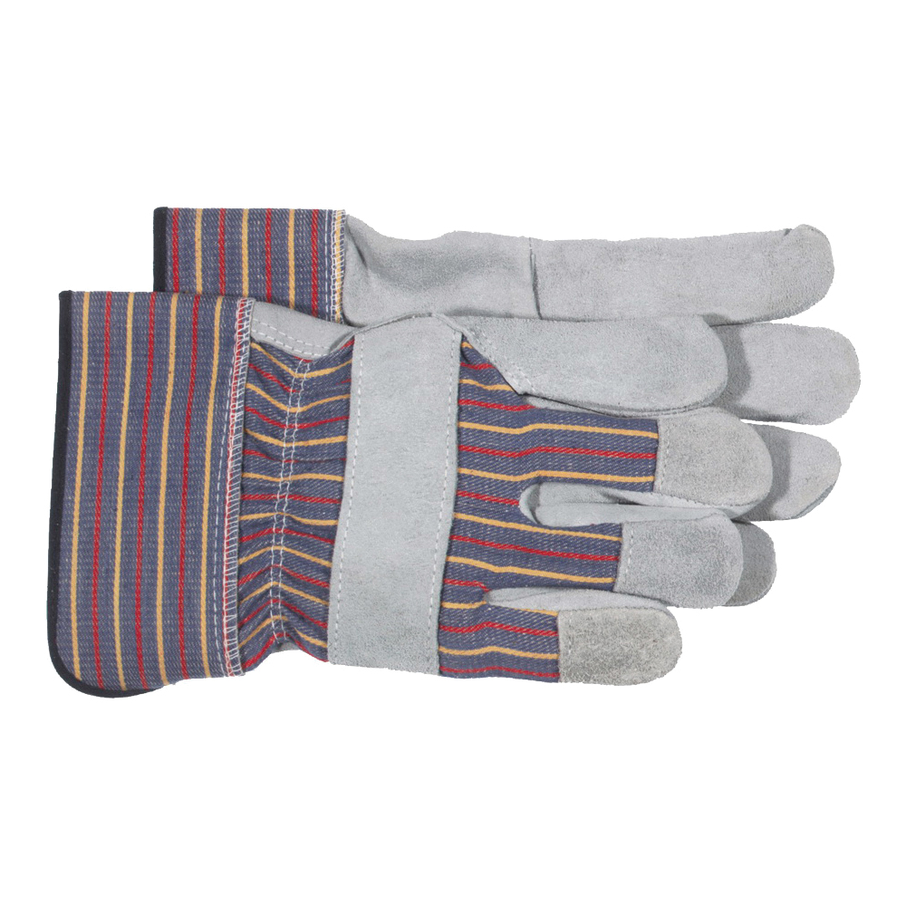 40942X Welder Gloves, Men's, XL, Wing Thumb, Rubberized Safety Cuff, Blue/Gray