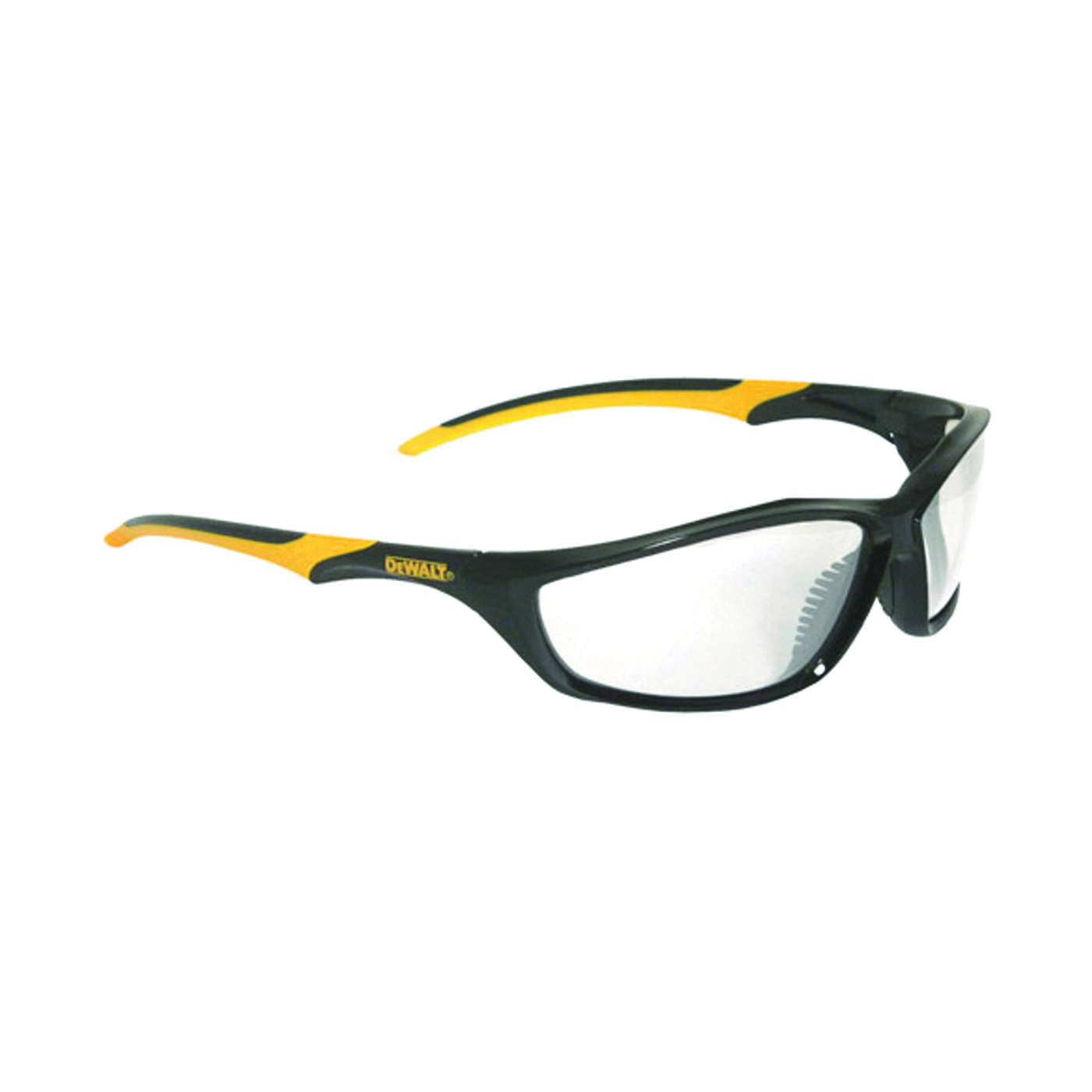 DPG96-1C Safety Glasses, Hard-Coated Lens, Polycarbonate Lens, Full Frame, Black/Yellow Frame