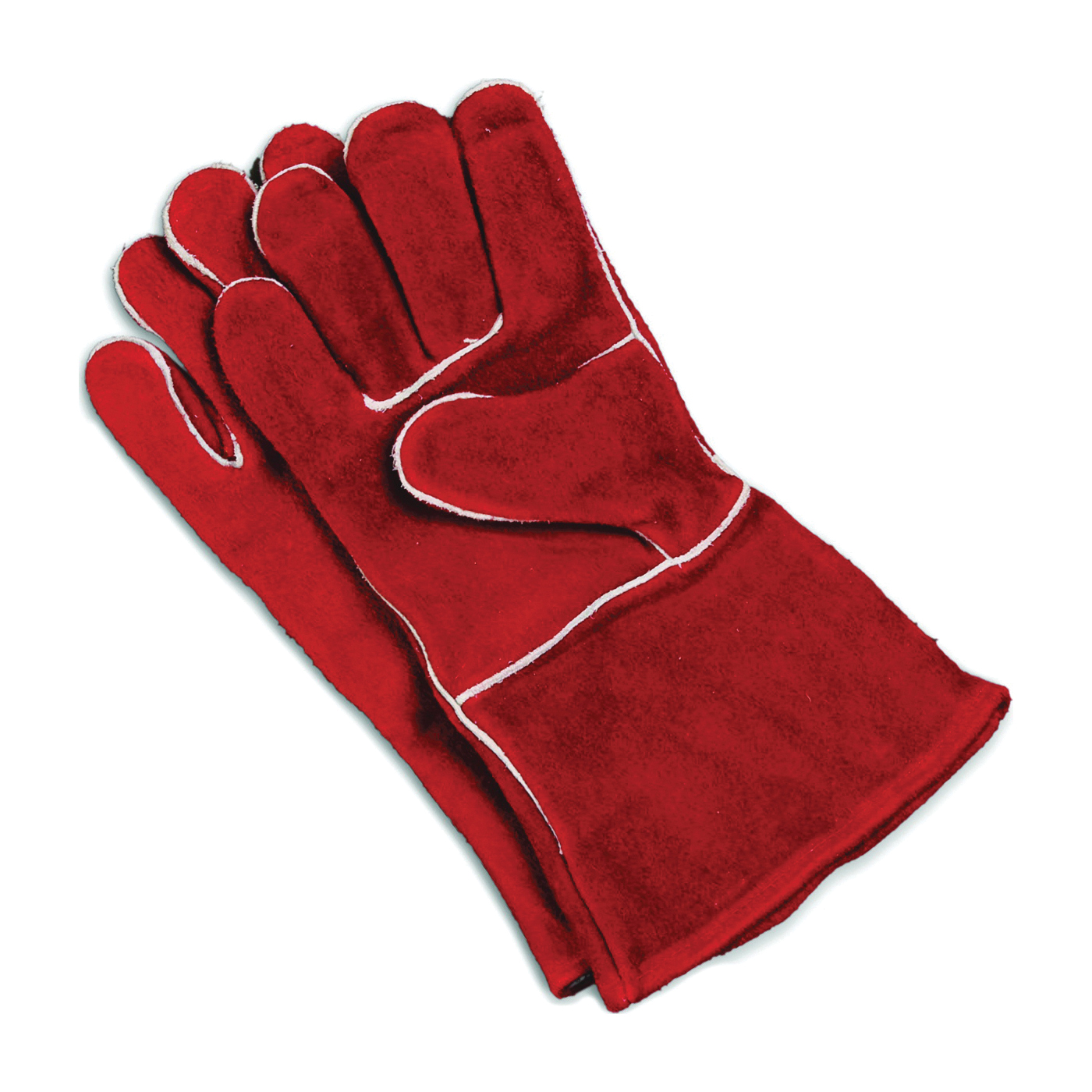 KK0159 Fireplace Gloves, Cowhide Leather Lining, Cowhide Leather, Red